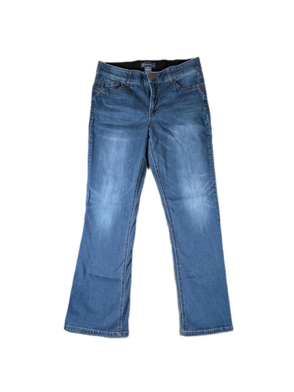 Democracy Womens 14 Blue Absolution Bootcut Stretch Jeans Mid Rise Denim Pants